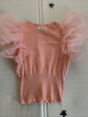 Idem Ditto Pink Puff Sleeve Knit Tee